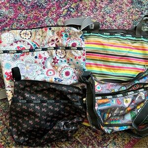 LeSportsac Multicolor Tote and Crossbody Set HUGE Bundle of 5 bags!!